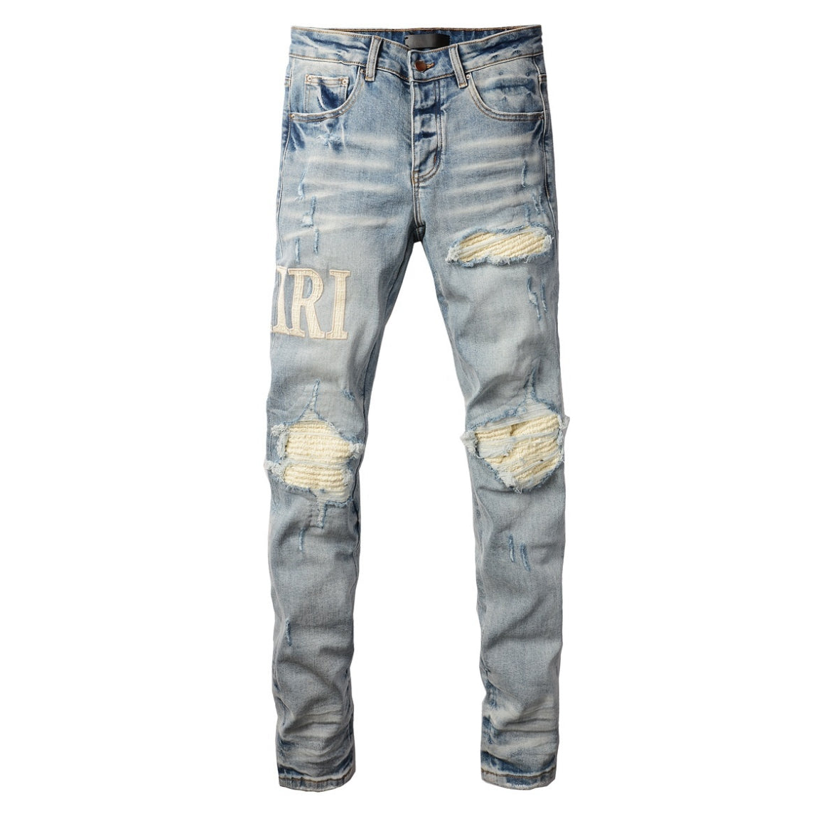 Men’s Mike AMIRI Distressed Light Blue Jeans