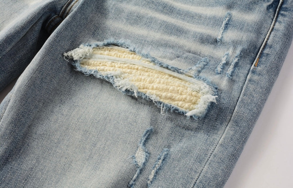 Men’s Mike AMIRI Distressed Light Blue Jeans