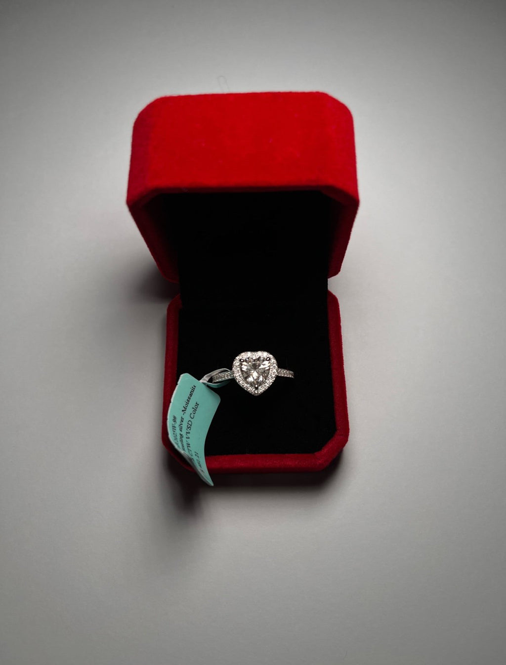 3.58CTW Heart Shaped Moissanite Engagement Ring – 925 Sterling Silver Sparkling Promise Ring