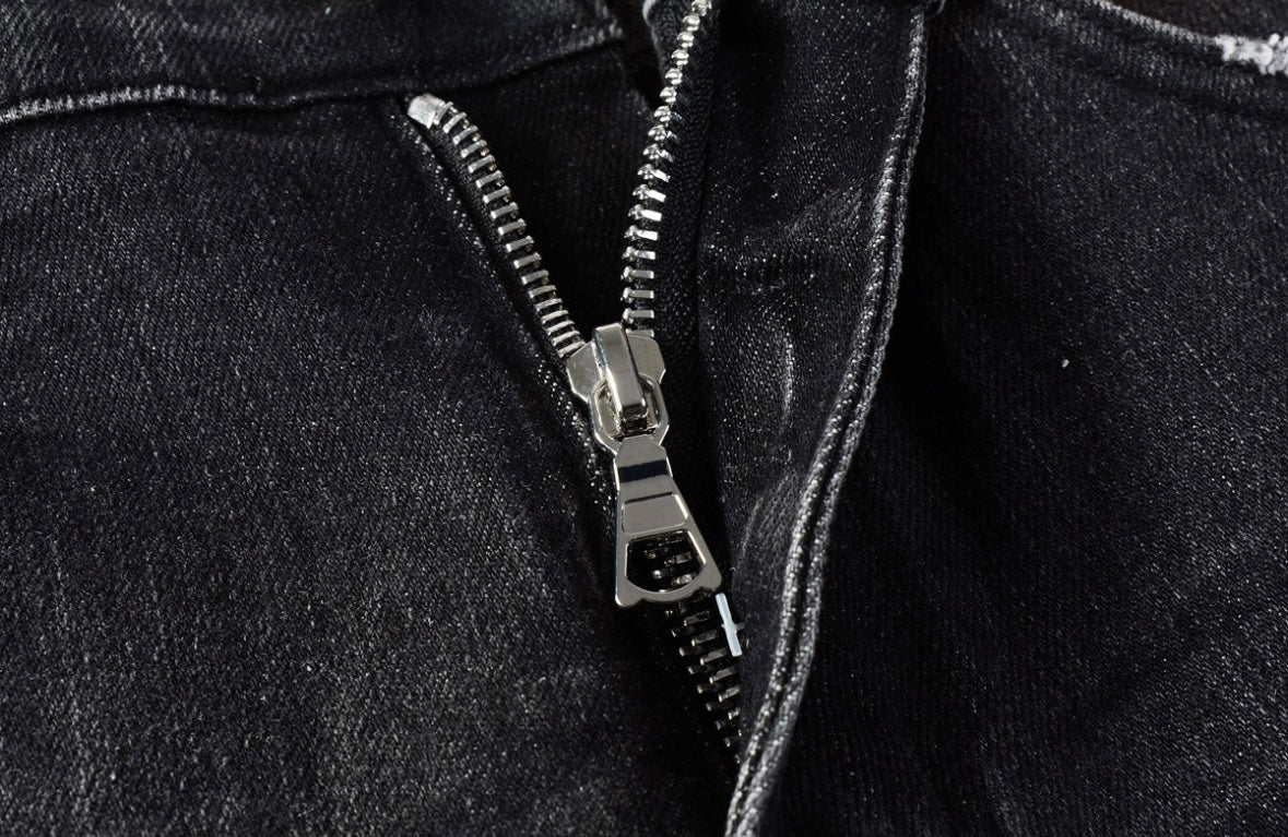 Men’s Mike AMIRI Storm-grey Staggered Logo Jeans