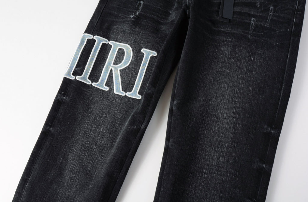 Men’s Mike AMIRI Blue Bandana Logo 'Vintage Black' Jeans