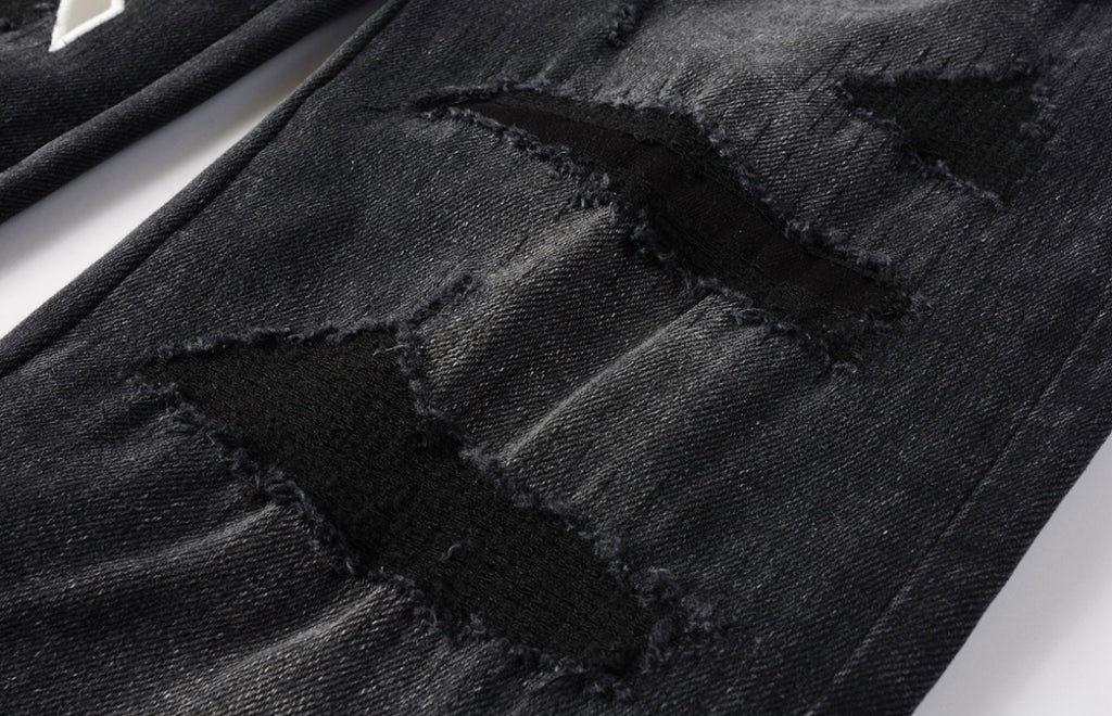 Men’s Mike AMIRI Varsity Logo Repair Jeans 'Vintage Black'