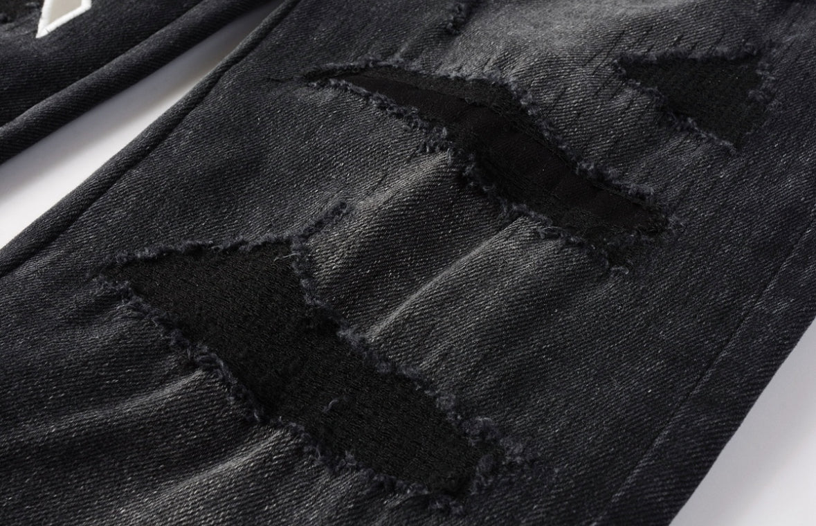 Men’s Mike AMIRI Varsity Logo Repair Jeans 'Vintage Black'