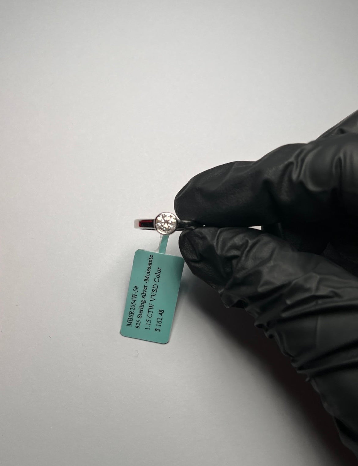 Women’s Round Shaped Moissanite Ring – 925 Sterling Silver Size 5 Sparkling Engagement Ring