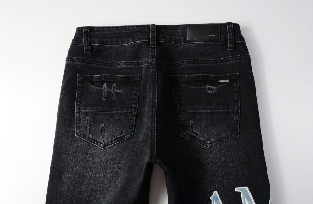 Men’s Mike AMIRI Blue Bandana Logo 'Vintage Black' Jeans