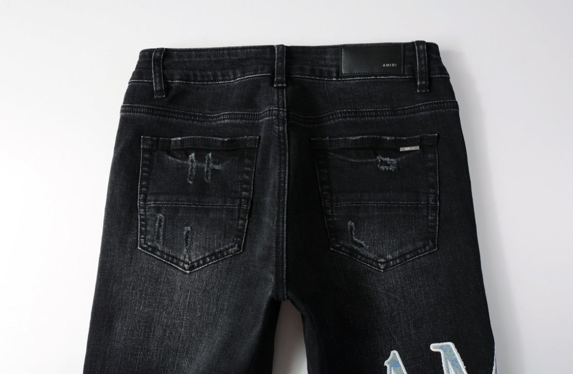 Men’s Mike AMIRI Blue Bandana Logo 'Vintage Black' Jeans