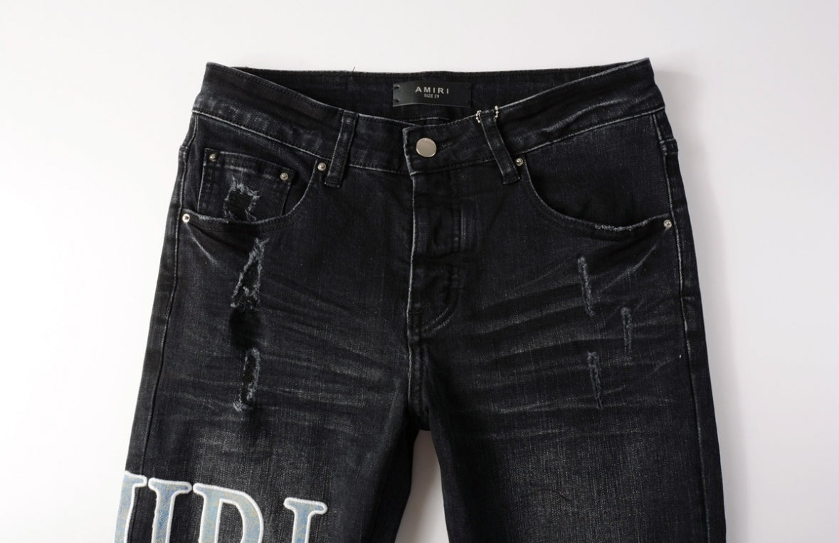 Men’s Mike AMIRI Blue Bandana Logo 'Vintage Black' Jeans