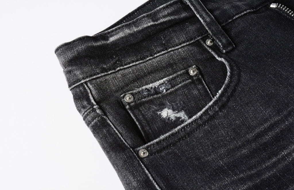 Men’s Mike AMIRI Storm-grey Staggered Logo Jeans