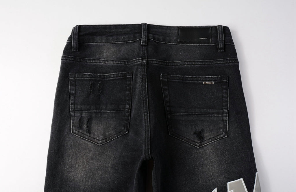 Men’s Mike AMIRI Varsity Logo Repair Jeans 'Vintage Black'