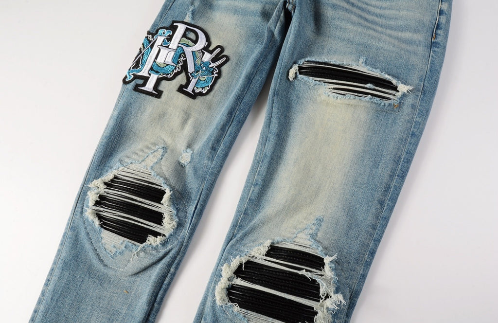 Men’s Mike AMIRI Lunar New Year Dragon Embroidered Logo Jeans