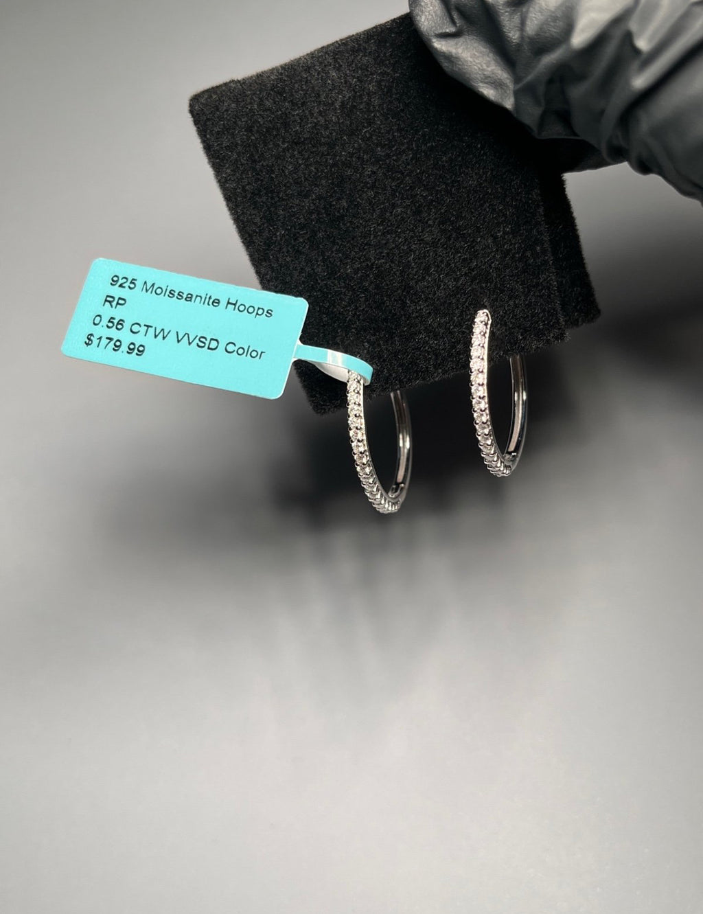 Women’s Moissanite Hoop Earrings 0.56CTW – 925 Sterling Silver, VVS D Color Sparkling Jewelry