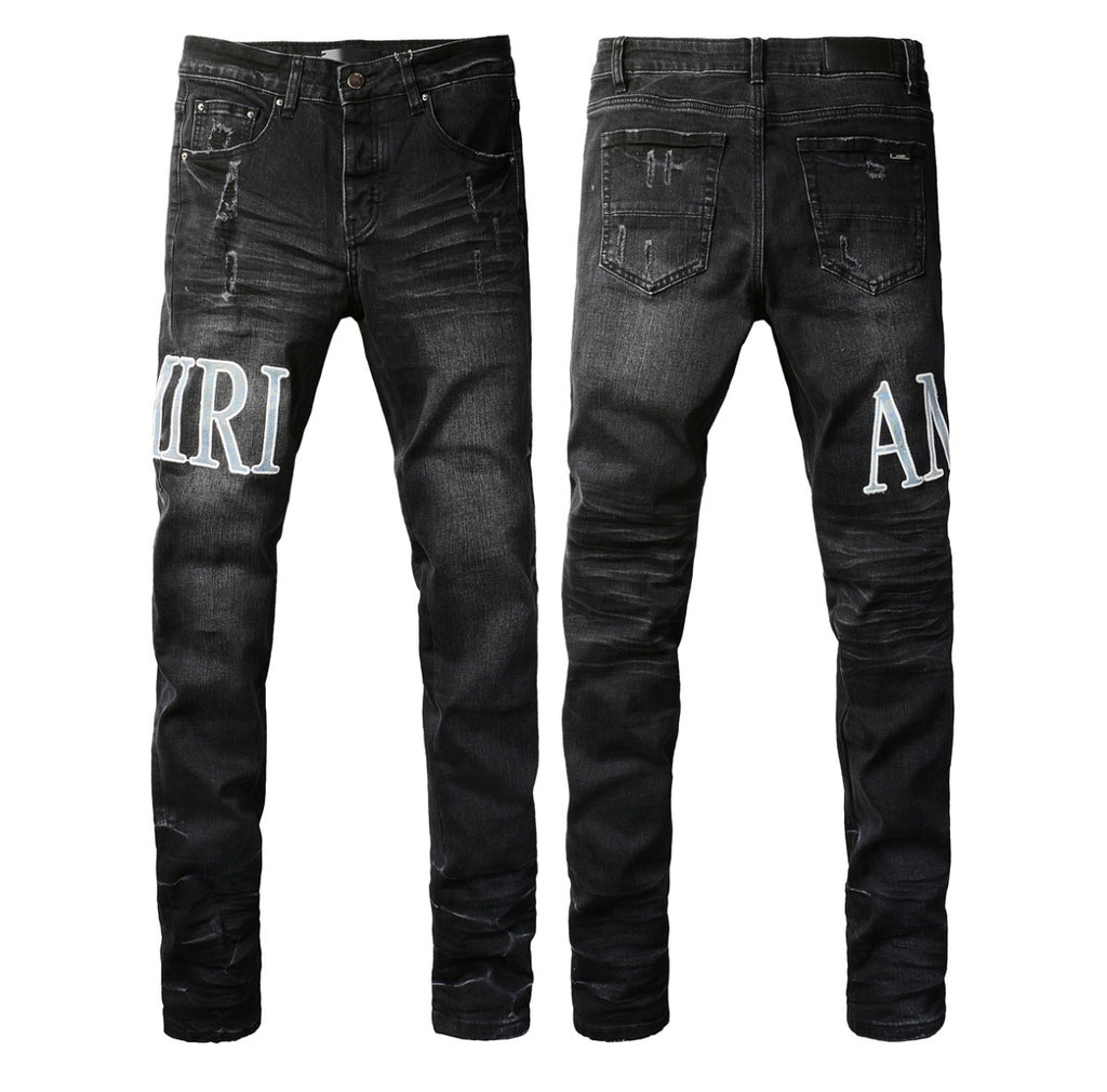 Men’s Mike AMIRI Blue Bandana Logo 'Vintage Black' Jeans