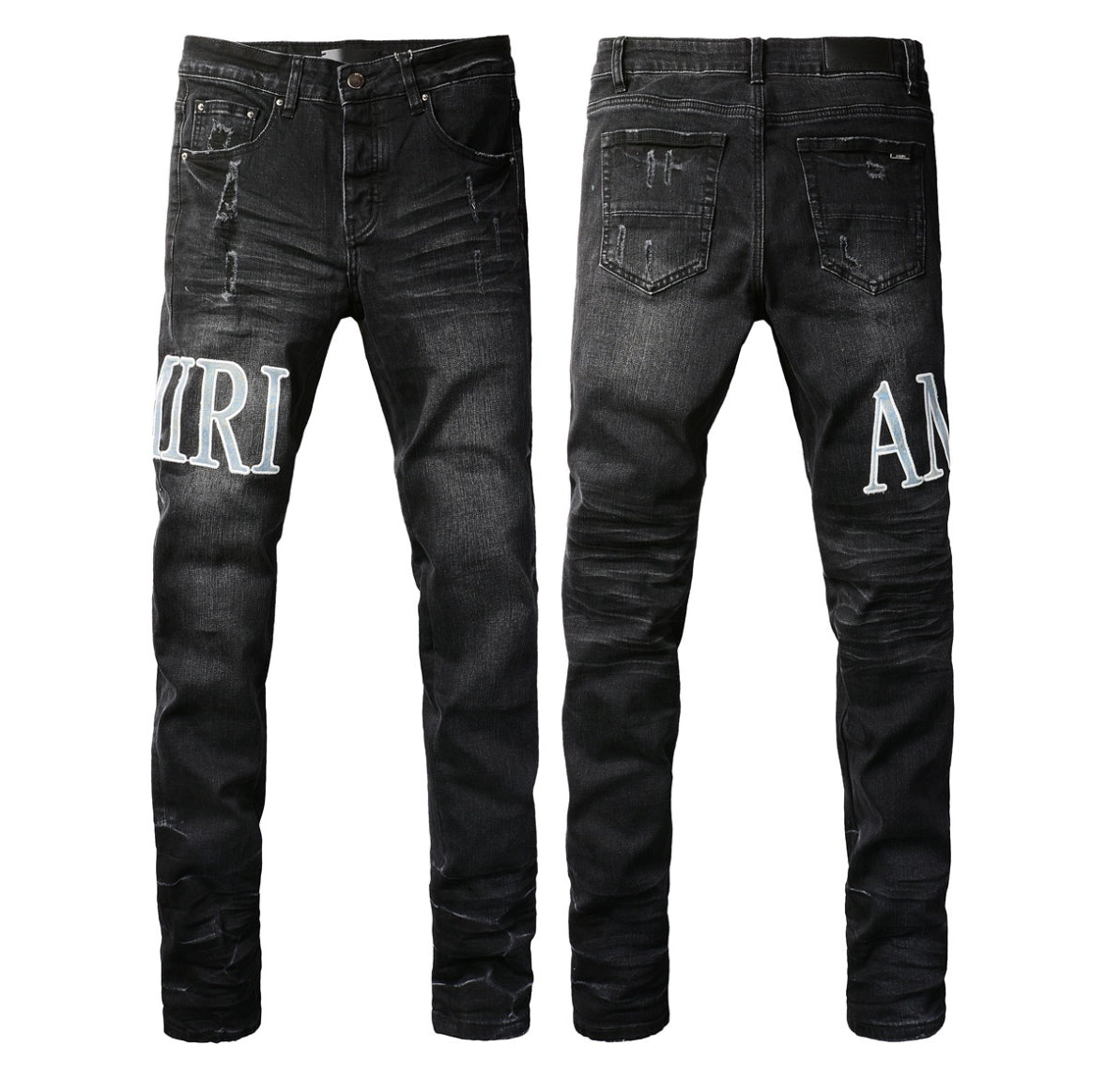 Men’s Mike AMIRI Blue Bandana Logo 'Vintage Black' Jeans