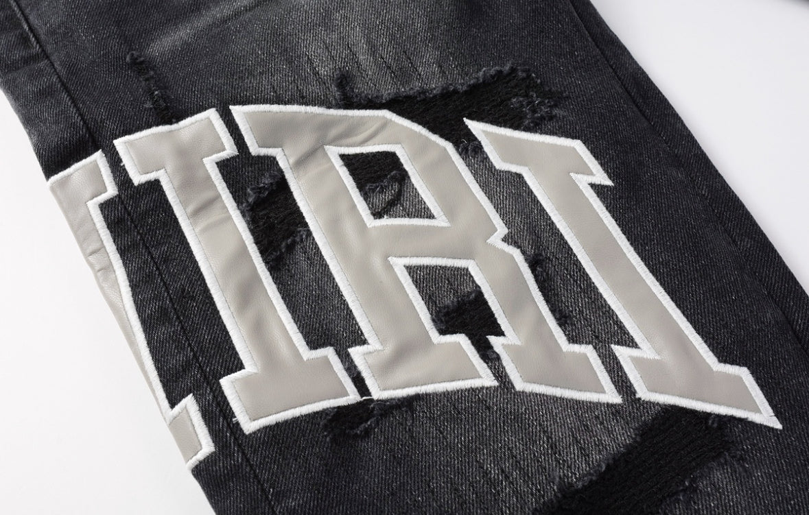 Men’s Mike AMIRI Varsity Logo Repair Jeans 'Vintage Black'