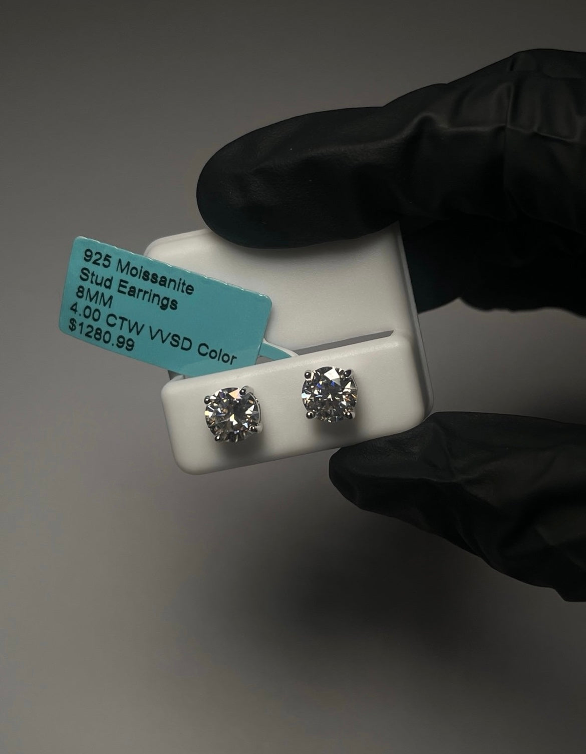 Men’s & Women’s 8mm Moissanite Stud Earrings – 925 Sterling Silver Sparkling Jewelry