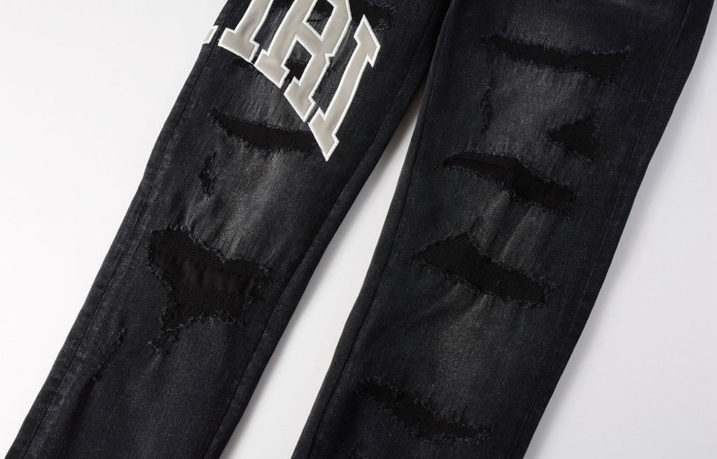 Men’s Mike AMIRI Varsity Logo Repair Jeans 'Vintage Black'