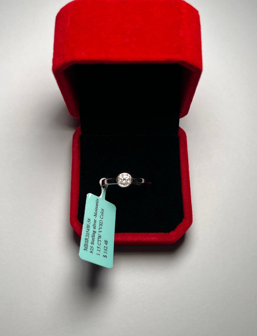 Women’s Round Shaped Moissanite Ring – 925 Sterling Silver Size 5 Sparkling Engagement Ring