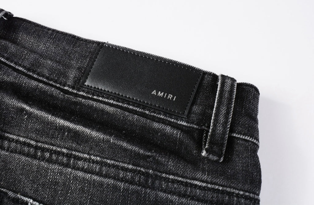 Men’s Mike AMIRI Storm-grey Staggered Logo Jeans