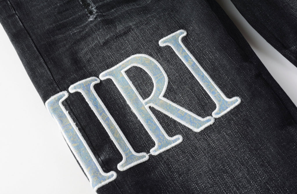 Men’s Mike AMIRI Blue Bandana Logo 'Vintage Black' Jeans