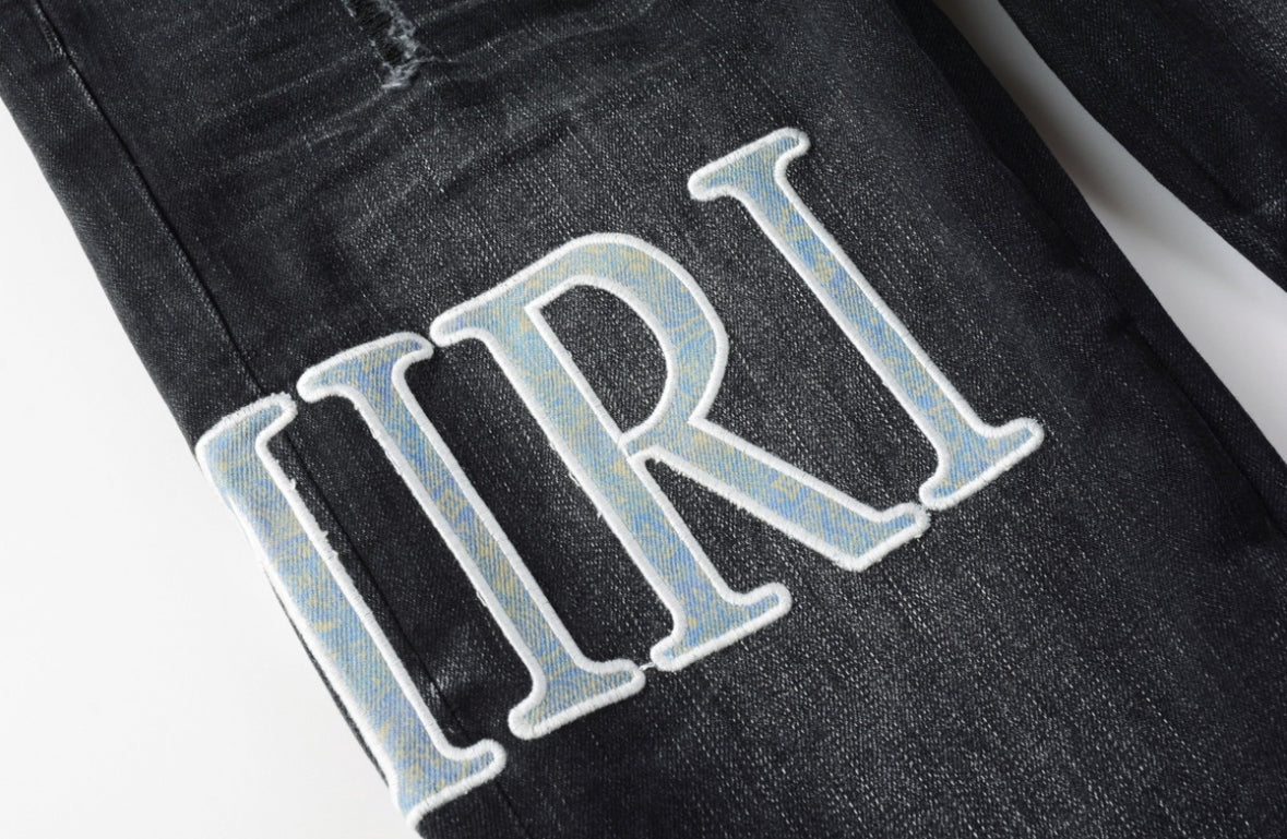 Men’s Mike AMIRI Blue Bandana Logo 'Vintage Black' Jeans