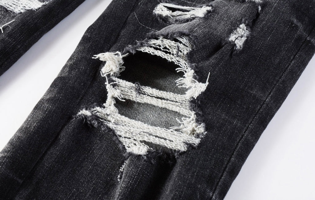 Men’s Mike AMIRI Storm-grey Staggered Logo Jeans