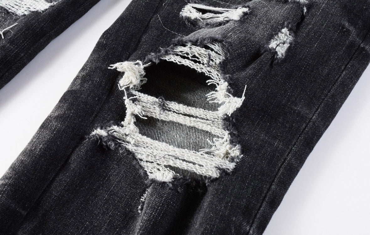 Men’s Mike AMIRI Storm-grey Staggered Logo Jeans