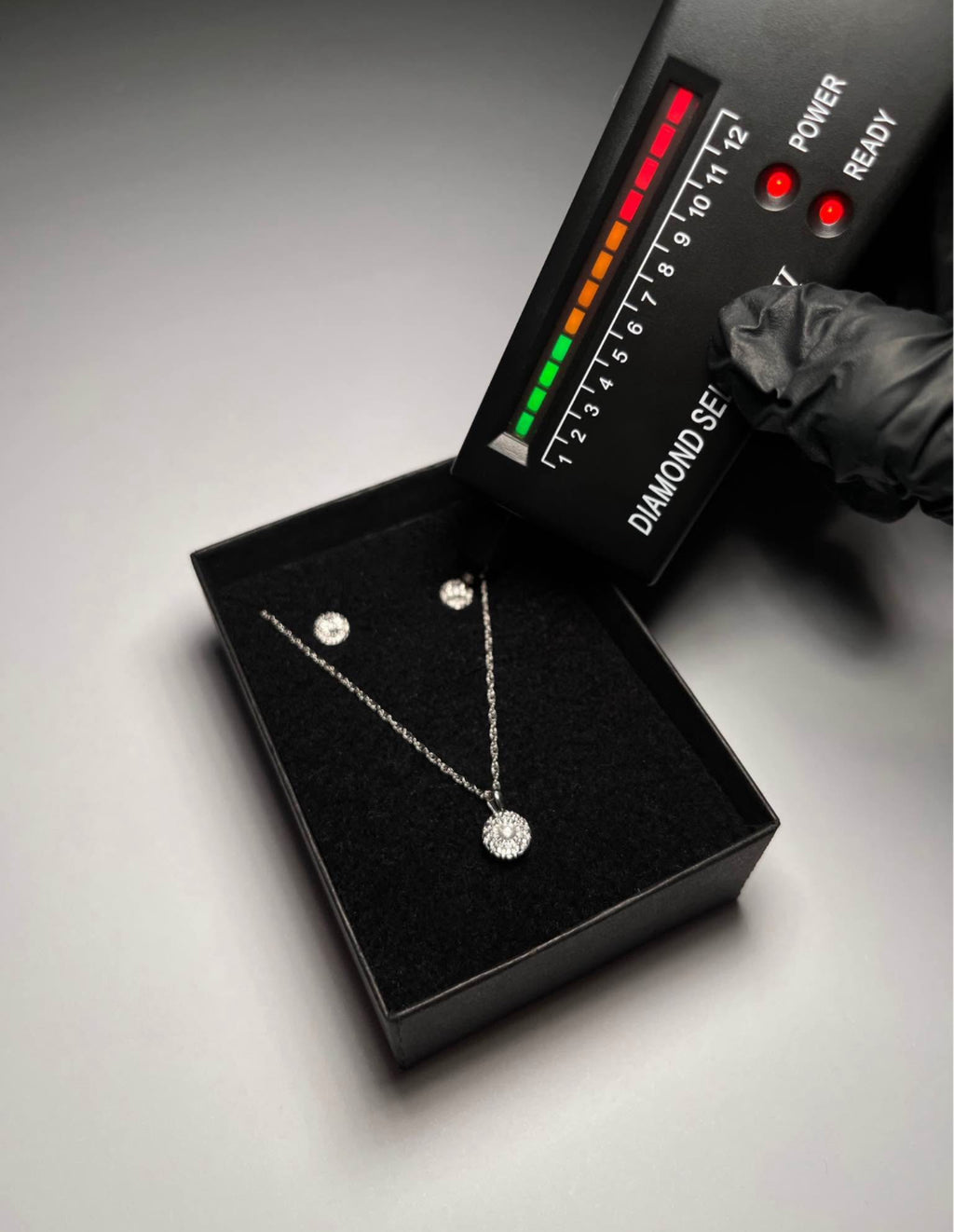 Women’s Raw Diamond Necklace & Stud Earrings Set – 925 Sterling Silver Elegant Jewelry