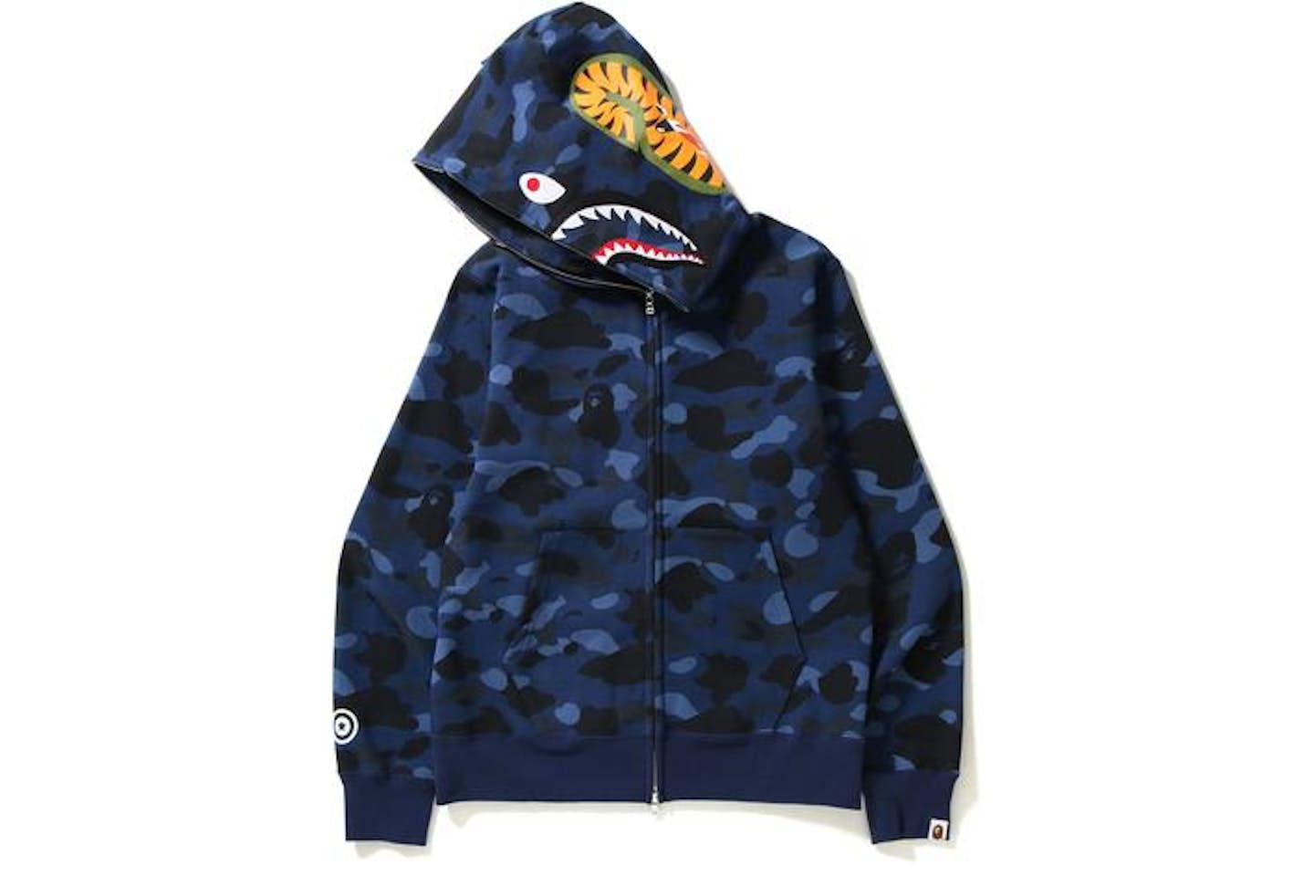 Men’s BAPE ‘Navy’ Color Camo Shark Full Zip Hoodie by Bathing Ape