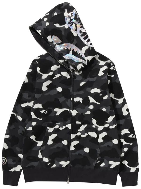 Men’s BAPE City Camo Shark Full Zip Hoodie 'Black'